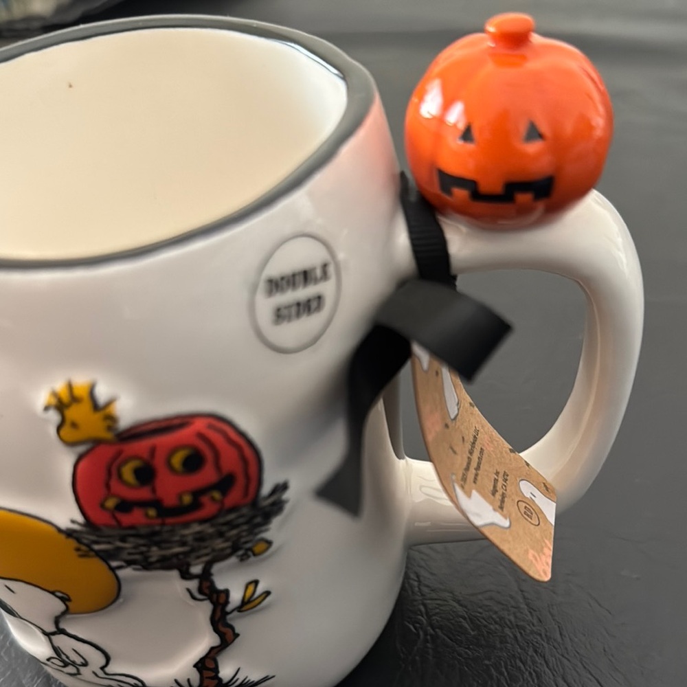 Rae Dunn Peanuts Halloween Mug - White and Orange, Snoopy x Rae Dunn, NEW - Picture 5 of 6